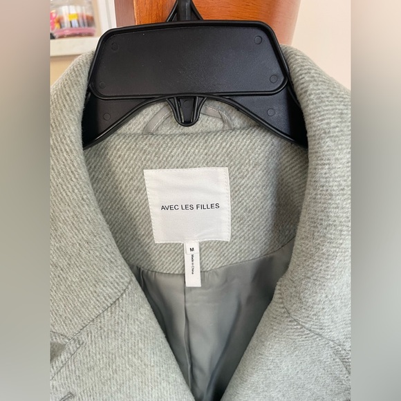 AVEC LES FILLES Women's  Collar Coat Size Medium Moss, Light Green - Picture 5 of 13